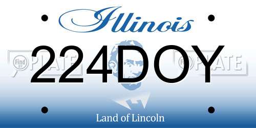 224DOY Illinois License Plate