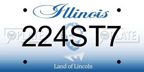 224ST7 Illinois License Plate