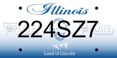 224SZ7 Illinois License Plate