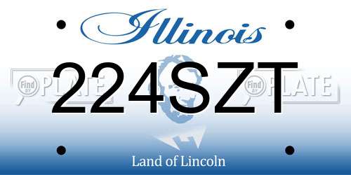 224SZT Illinois License Plate