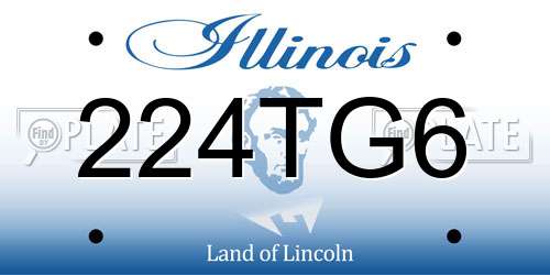 224TG6 Illinois License Plate