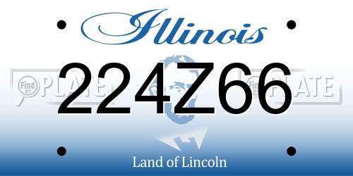 224Z66 Illinois License Plate