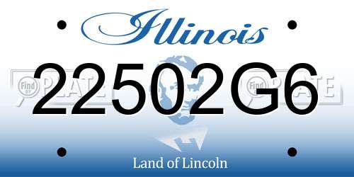 22502G6 Illinois License Plate