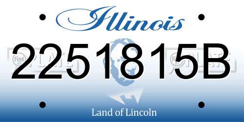 2251815B Illinois License Plate