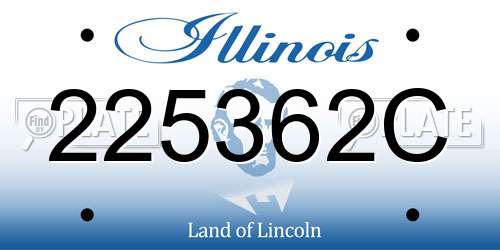 225362C Illinois License Plate