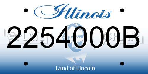 2254000B Illinois License Plate