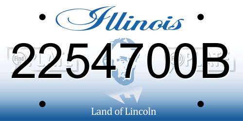 2254700B Illinois License Plate