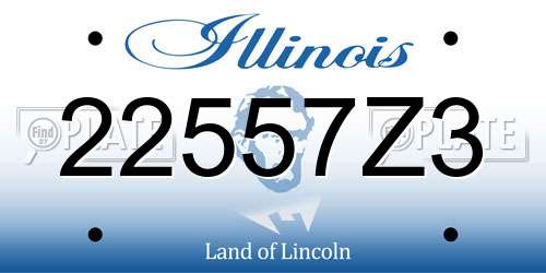 22557Z3 Illinois License Plate