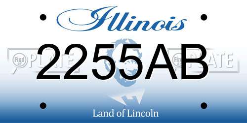 2255AB Illinois License Plate