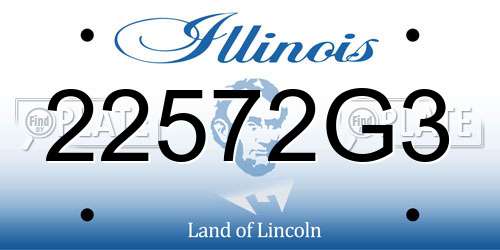 22572G3 Illinois License Plate