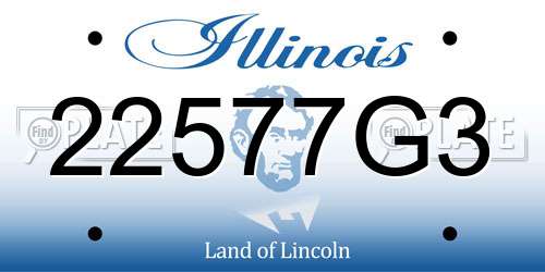 22577G3 Illinois License Plate
