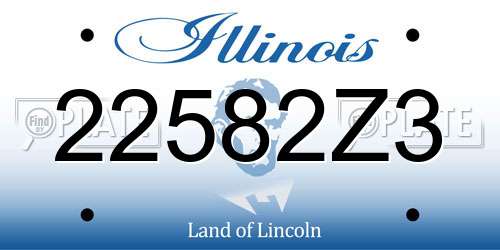 22582Z3 Illinois License Plate