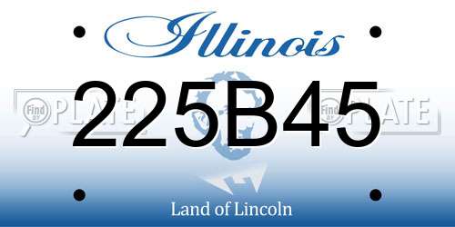 225B45 Illinois License Plate