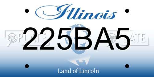 225BA5 Illinois License Plate