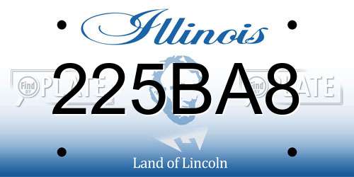 225BA8 Illinois License Plate