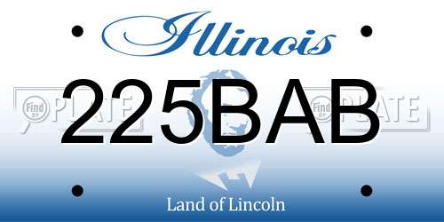 225BAB Illinois License Plate