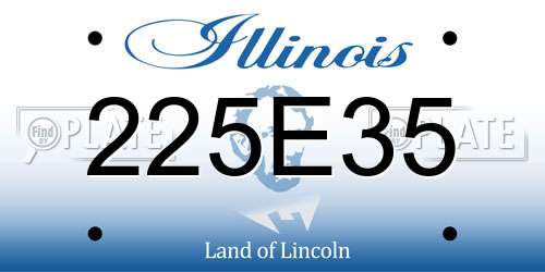 225E35 Illinois License Plate