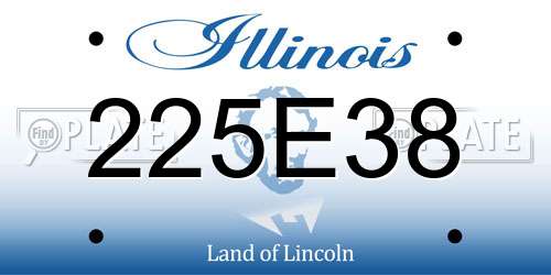 225E38 Illinois License Plate