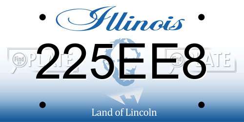 225EE8 Illinois License Plate