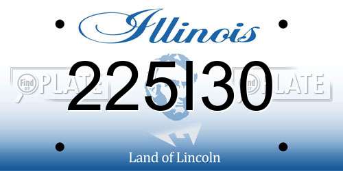 225I30 Illinois License Plate