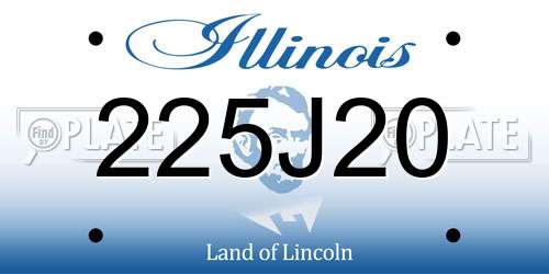 225J20 Illinois License Plate