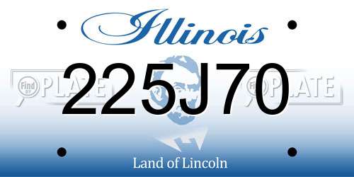 225J70 Illinois License Plate