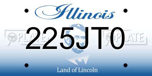 225JT0 Illinois License Plate