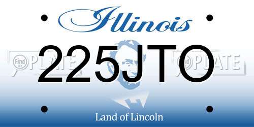 225JTO Illinois License Plate