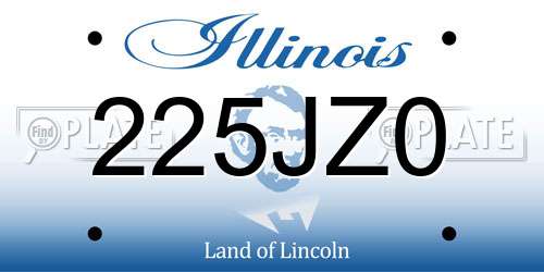 225JZ0 Illinois License Plate
