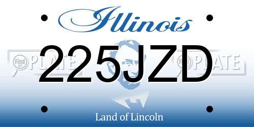 225JZD Illinois License Plate