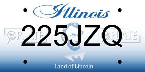 225JZQ Illinois License Plate