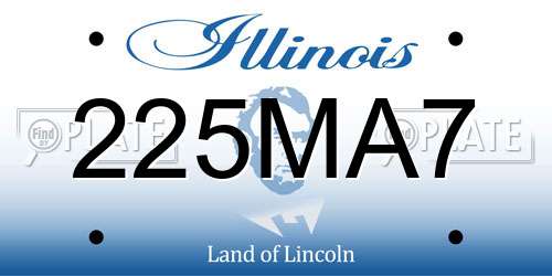 225MA7 Illinois License Plate