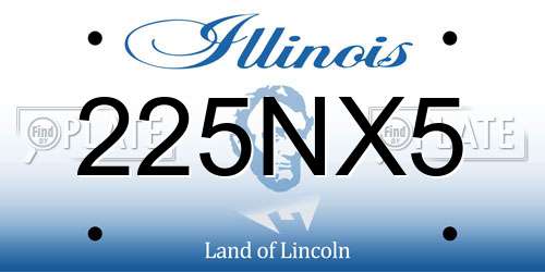 225NX5 Illinois License Plate