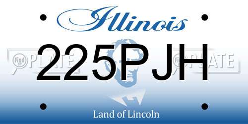 225PJH Illinois License Plate