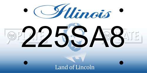 225SA8 Illinois License Plate