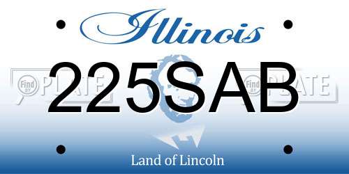 225SAB Illinois License Plate