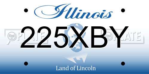 225XBY Illinois License Plate