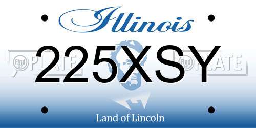 225XSY Illinois License Plate