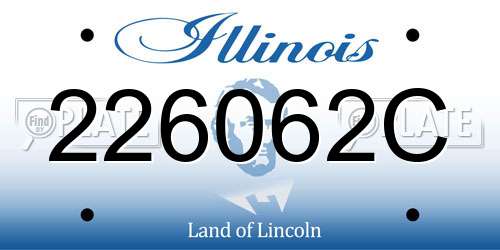 226062C Illinois License Plate