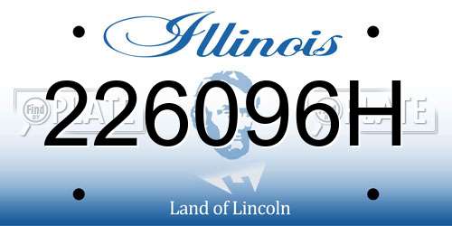 226096H Illinois License Plate