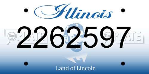 2262597 Illinois License Plate