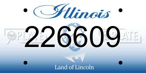 226609 Illinois License Plate