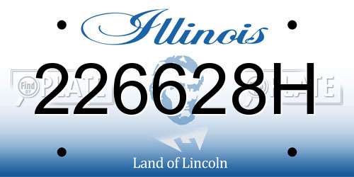 226628H Illinois License Plate