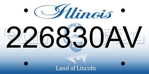226830AV Illinois License Plate