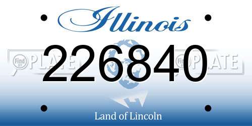 226840 Illinois License Plate