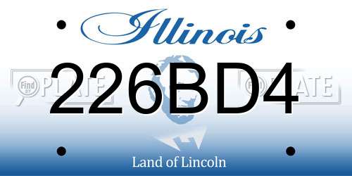 226BD4 Illinois License Plate