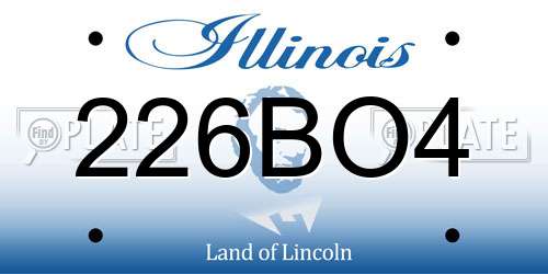 226BO4 Illinois License Plate