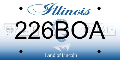 226BOA Illinois License Plate