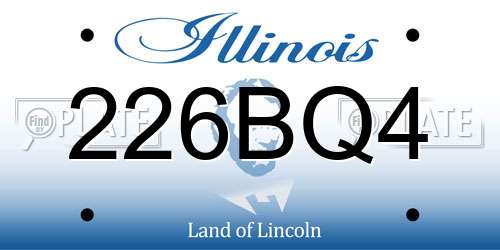 226BQ4 Illinois License Plate