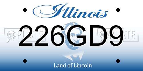 226GD9 Illinois License Plate